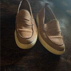 Polo by Ralph Lauren Brown Leather Penny Slip-On Loafers with Cream Soles